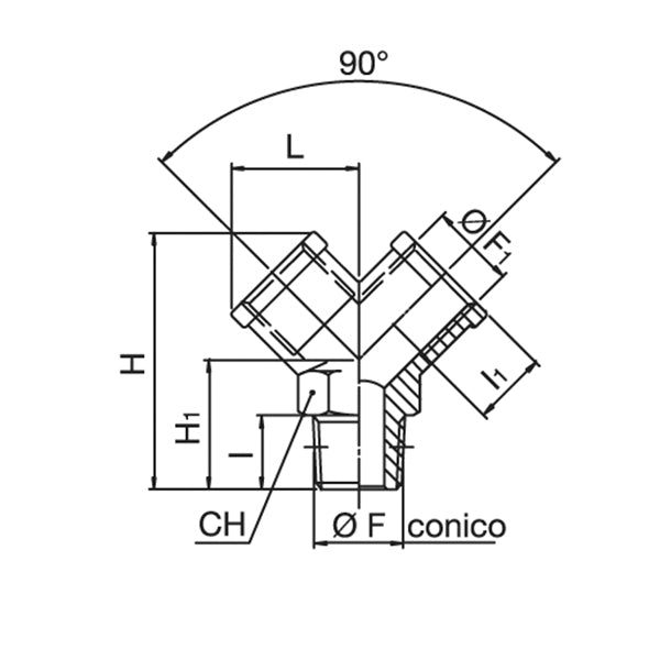 32/A | 32/B | 32/C - Central MALE Y deviation - Fittings - Ani (Pack of 10pcs) 32/A | 32/B | 32/C - Central MALE Y deviation - Fittings - Ani (Pack of 10pcs)